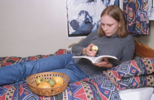 Girl sitting reading a book